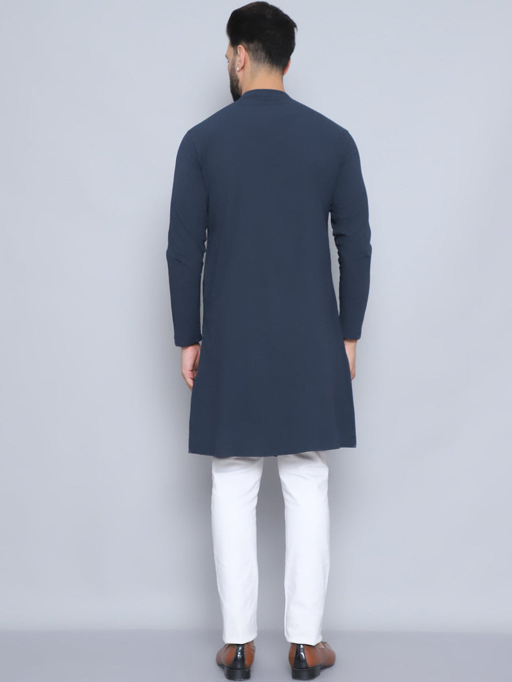Even Apparels Men's Pure Cotton Blue Sherwani Kurta | Grocsy