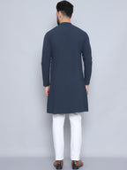 Even Apparels Men's Pure Cotton Blue Sherwani Kurta | Grocsy