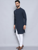 Even Apparels Men's Pure Cotton Blue Sherwani Kurta | Grocsy