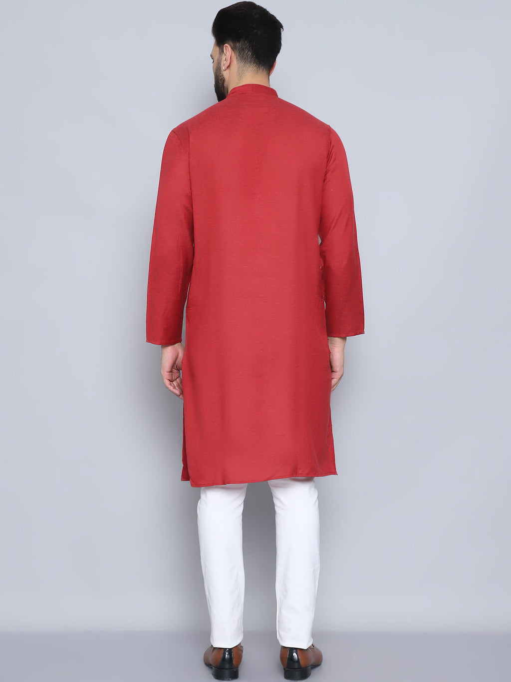 Even Apparels Men's Pure Cotton Rust Kurta | Grocsy