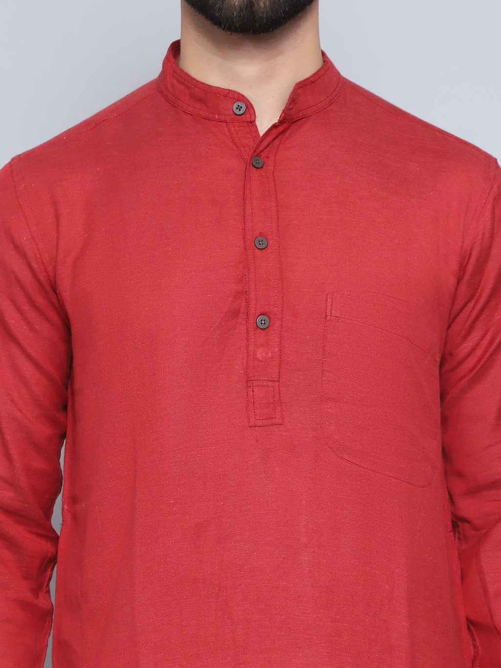 Even Apparels Men's Pure Cotton Rust Kurta | Grocsy
