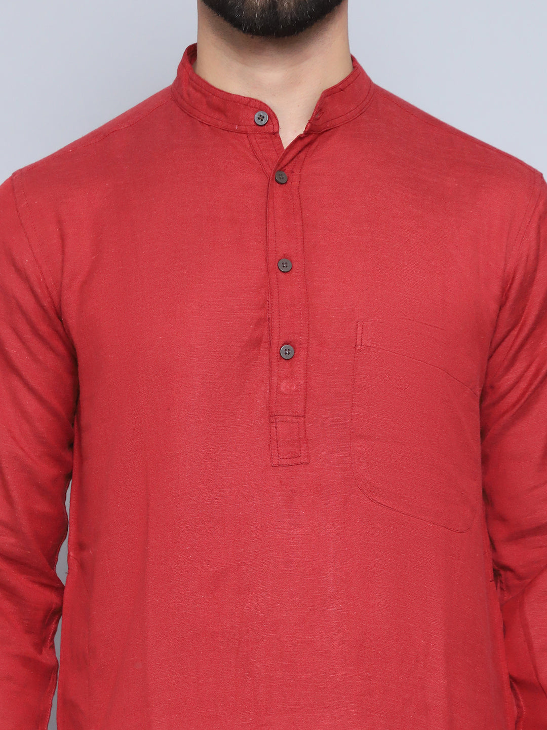 Even Apparels Men's Pure Cotton Rust Kurta | Grocsy