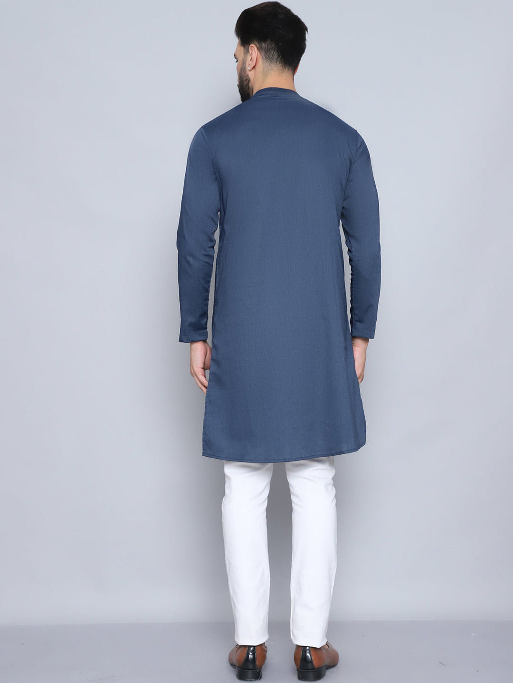 Even Apparels Men's Pure Cotton Blue Sherwani Kurta | Grocsy