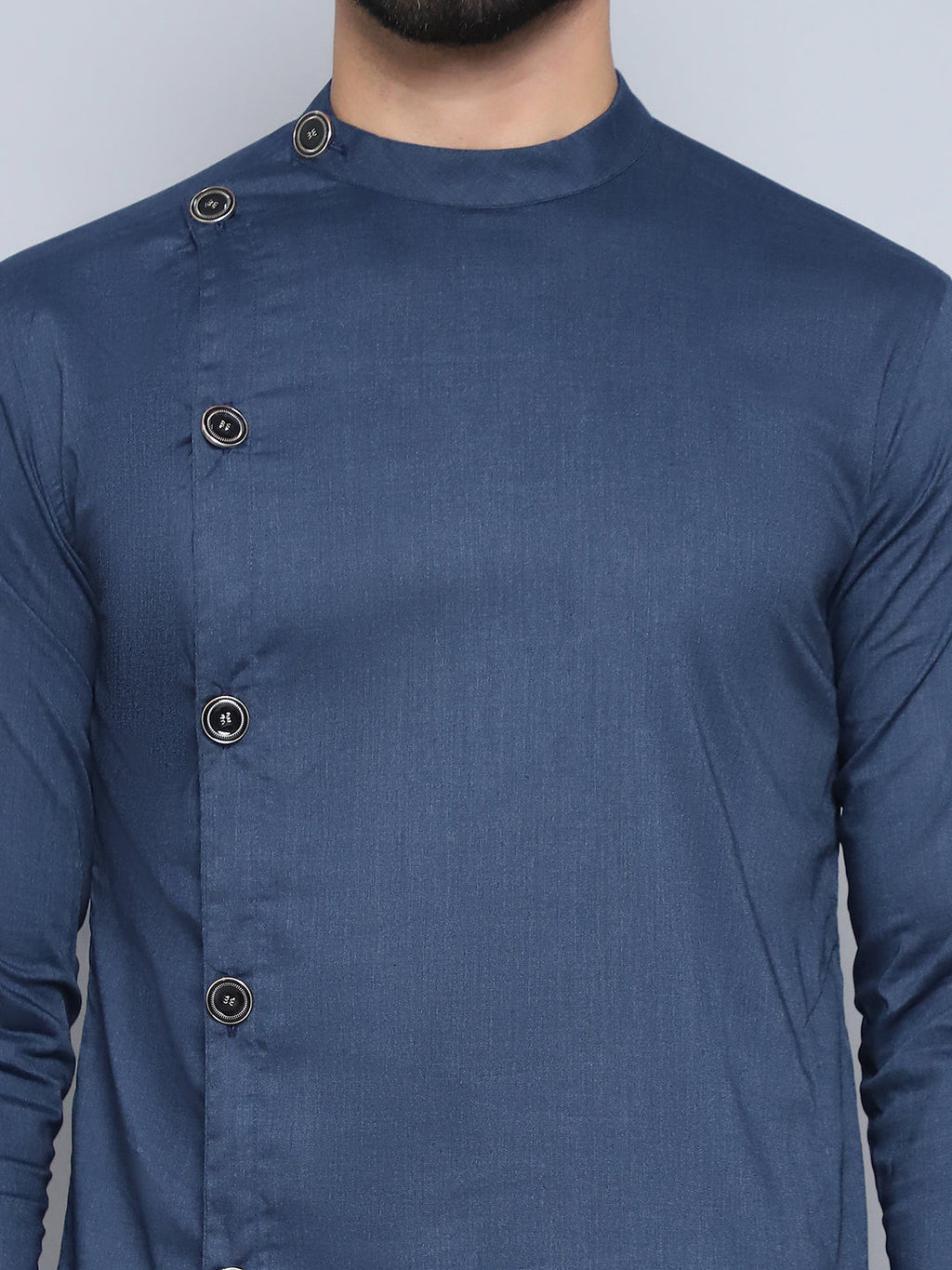 Even Apparels Men's Pure Cotton Blue Sherwani Kurta | Grocsy