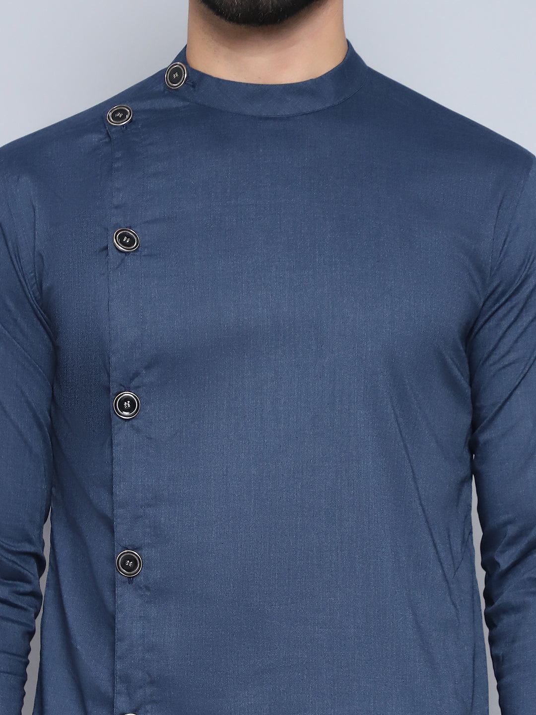 Even Apparels Men's Pure Cotton Blue Sherwani Kurta | Grocsy