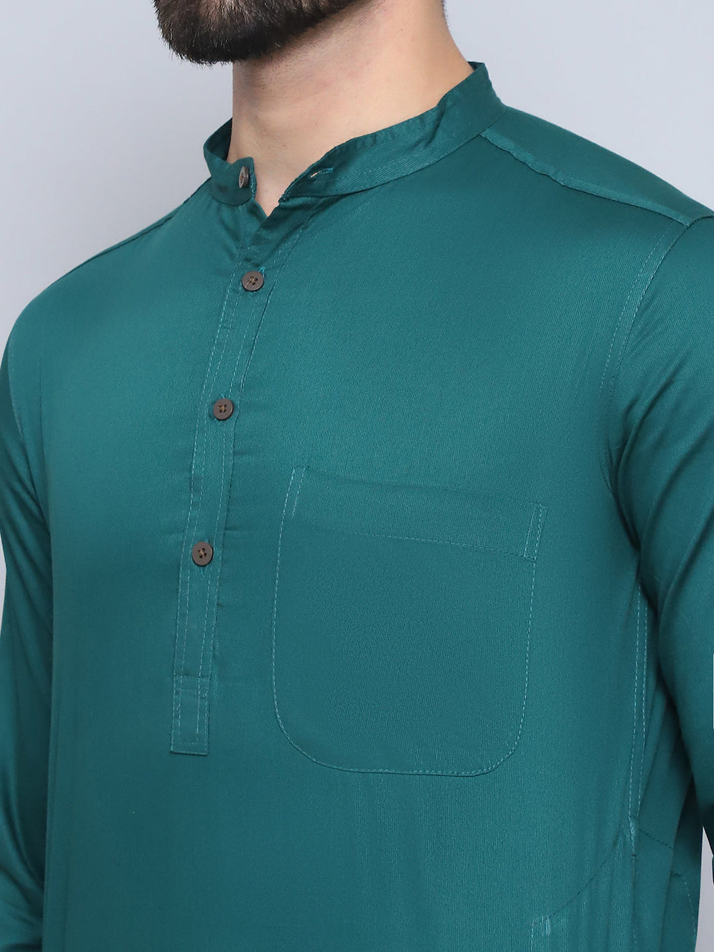 Even Apparels Men's Pure Cotton Green Kurta | Grocsy