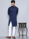 Even Apparels Men's Pure Cotton Blue Sherwani Kurta | Grocsy