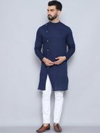 Even Apparels Men's Pure Cotton Blue Sherwani Kurta | Grocsy