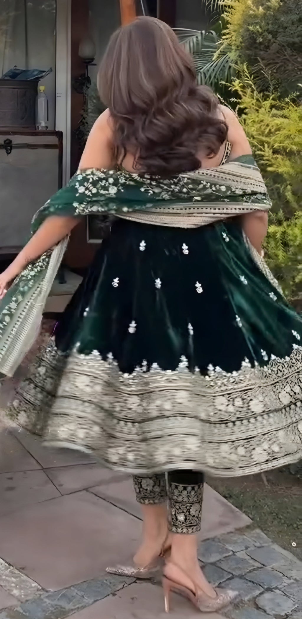 Yash Enterprise Green Vichitra Silk Party Wear Embroidery Suit Set | Grocsy