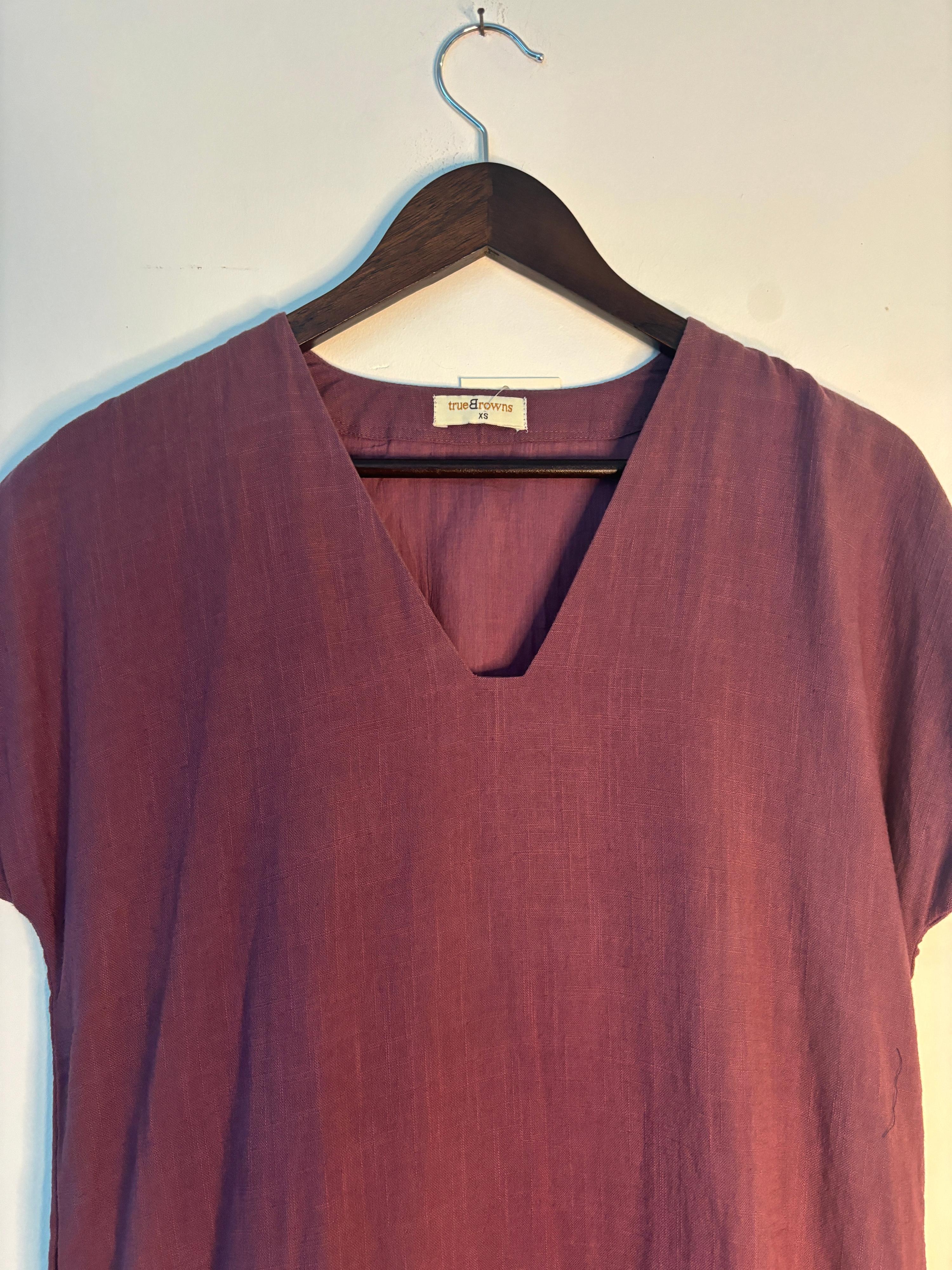 trueBrowns Purple Gauze Dress | Grocsy