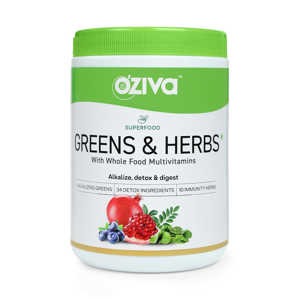 OZiva Superfood Greens & Herbs With Whole Food | Grocsy