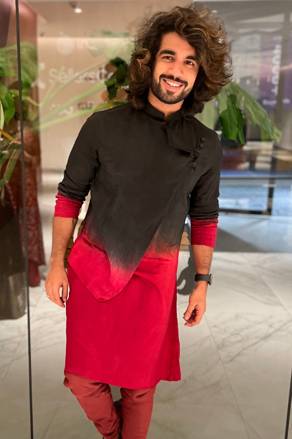 Pattern Ombre Designer Men's kurta by Hilo Design | Grocsy