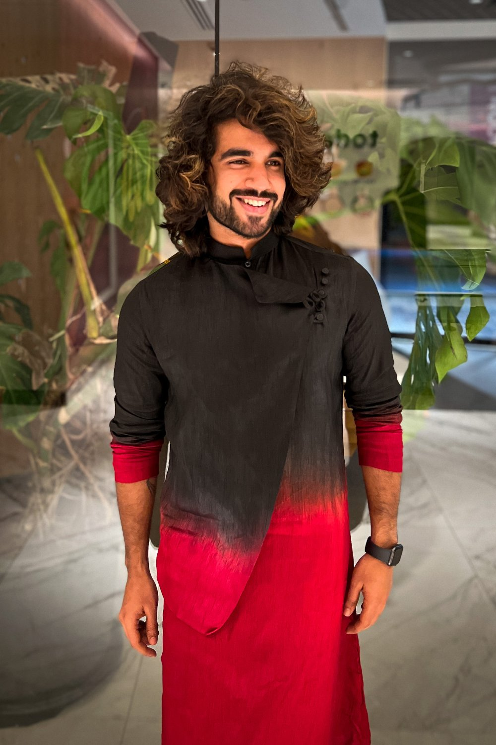 Pattern Ombre Designer Men's kurta by Hilo Design | Grocsy