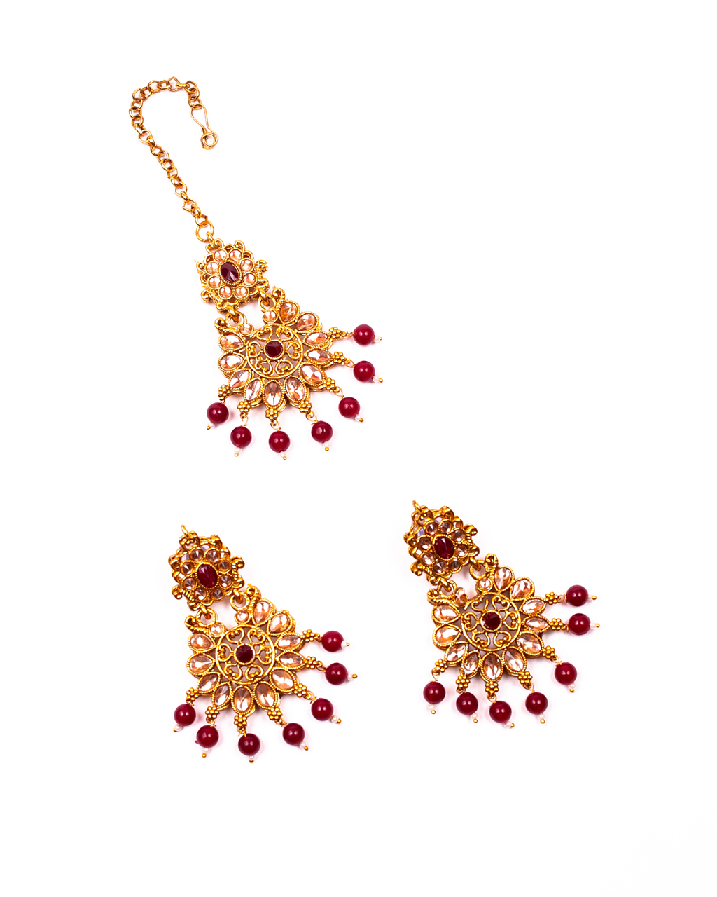 Gold-Polished Alloy Crystal & Alloy Designer Choker Necklace - The Pari | Grocsy