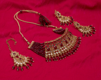 Gold-Polished Alloy Crystal & Alloy Designer Choker Necklace - The Pari | Grocsy