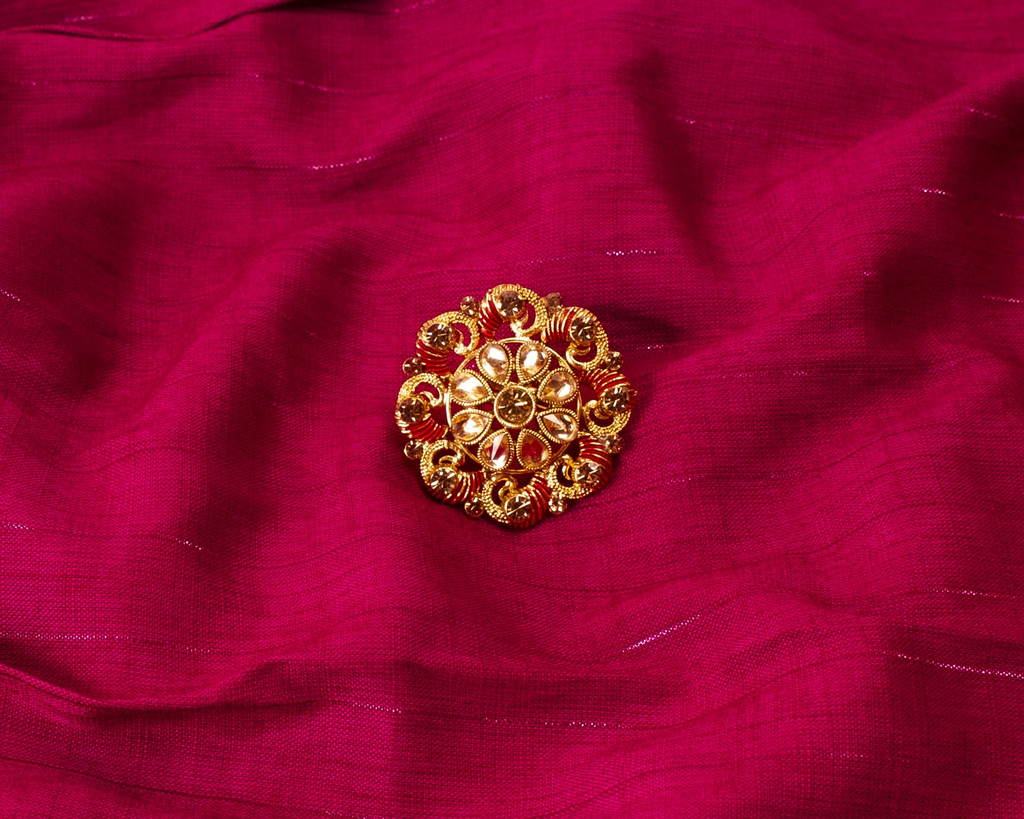 Gold-Polished Alloy Ethnic Designer Cocktail Ring - The Pari | Grocsy
