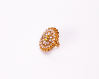 Gold-Polished Alloy Classic Ethnic Cocktail Ring - The Pari | Grocsy