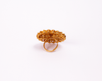 Gold-Polished Alloy Classic Ethnic Cocktail Ring - The Pari | Grocsy