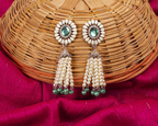 Gold-Polished Alloy Pearl Round Designer Earrings - The Pari
