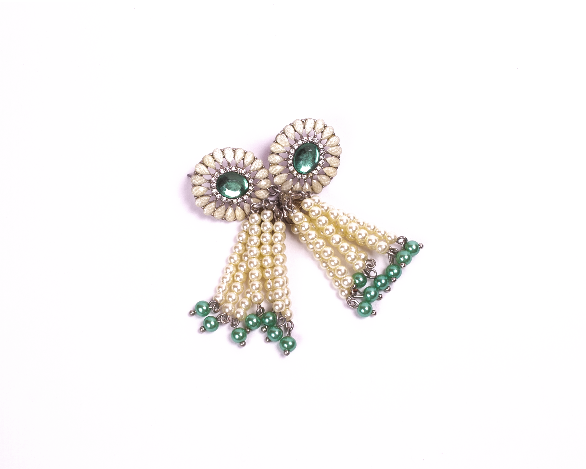 Gold-Polished Alloy Pearl Round Designer Earrings - The Pari