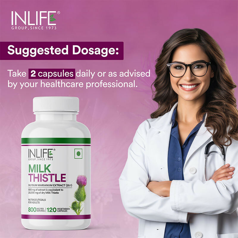 Inlife Milk Thistle Extract 800mg Capsules | Grocsy
