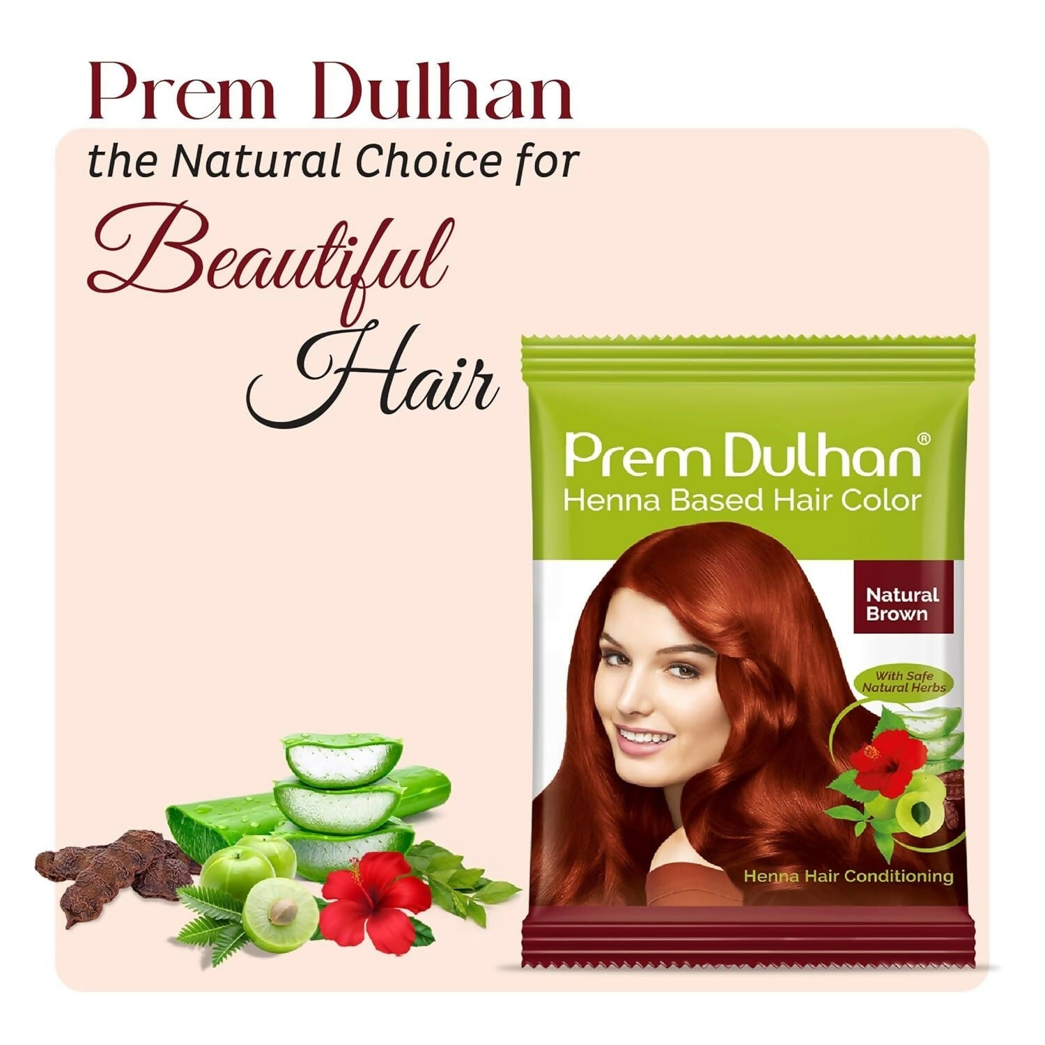 Prem Dulhan Natural Brown Henna Based Hair Color | Grocsy