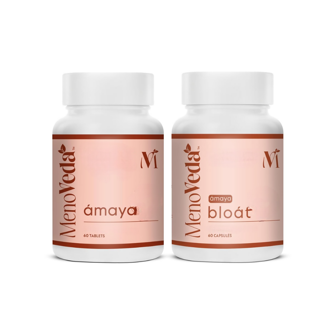 Menoveda Amaya Tablets & Bloat Capsules Combo | Grocsy