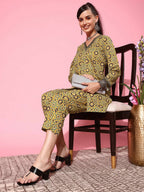 Ahalyaa Women's Traditional Wear Co-ods - Mustard | Grocsy