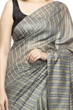 Mominos Fashion Grey Color Bhagalpuri Saree | Grocsy