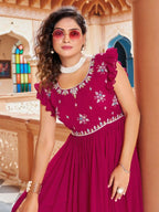 Joban Fashion Rani Readymade Dress With Sequins embroidery Work | Grocsy