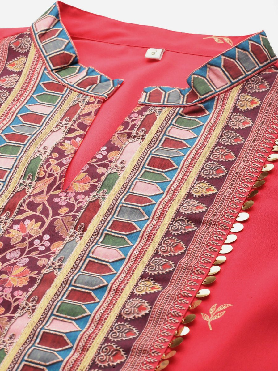 Ahalyaa Women's Traditional Wear Co-ods - Red | Grocsy