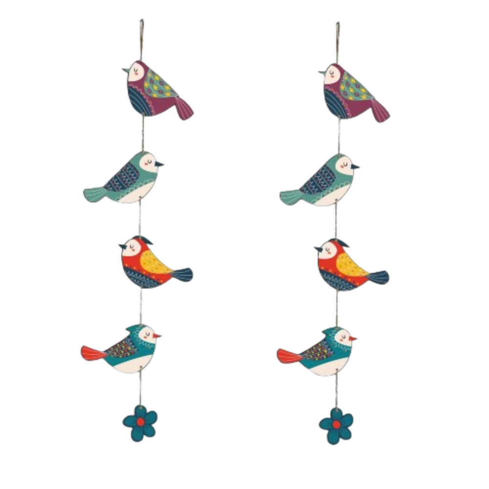 Artvibes Colorful Birds Decorative MDF Wooden Wall Art | Grocsy