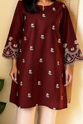SDF Trending Short length Maroon Kurti with Embroidery Work | Grocsy