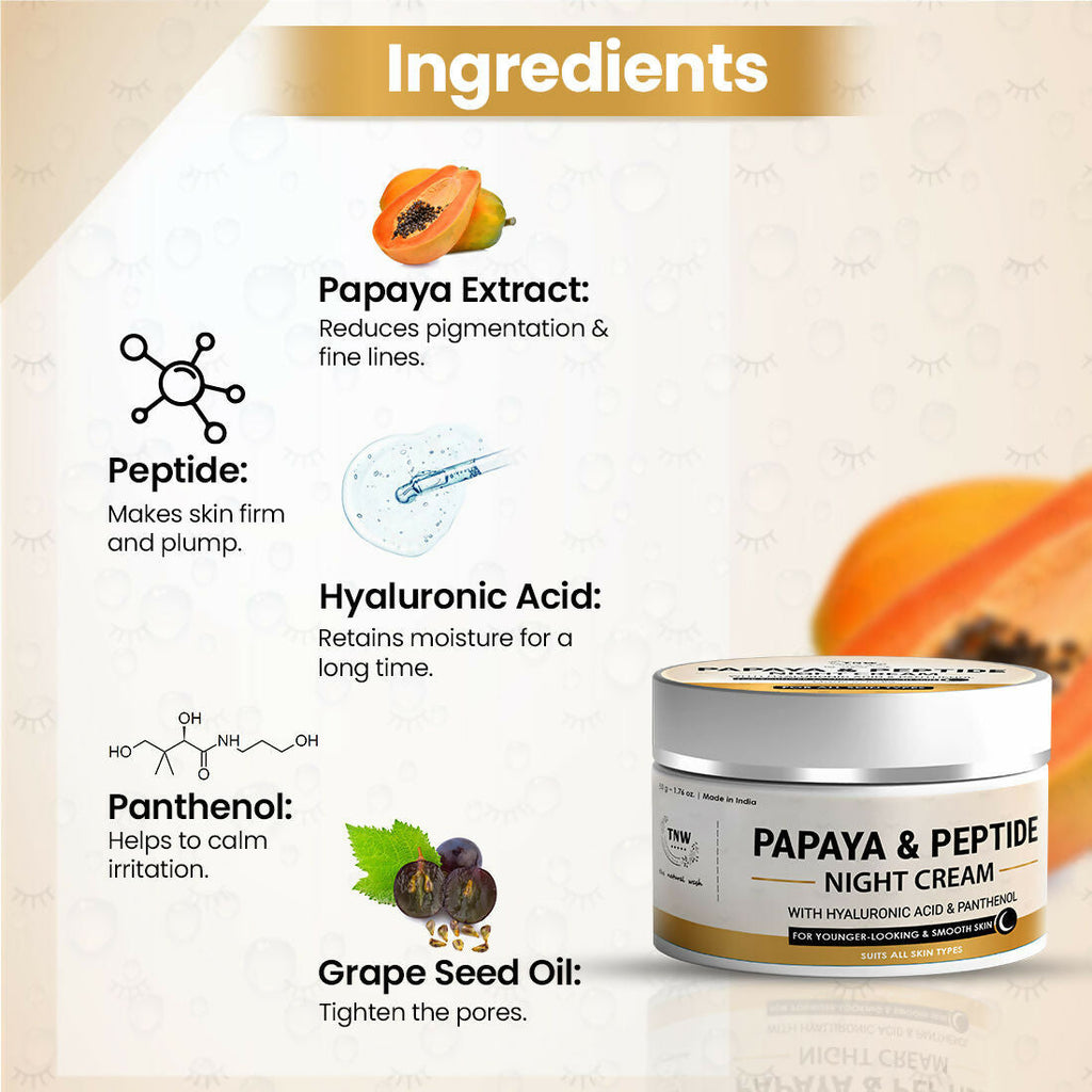 The Natural Wash Papaya & Peptide Night Cream | Grocsy