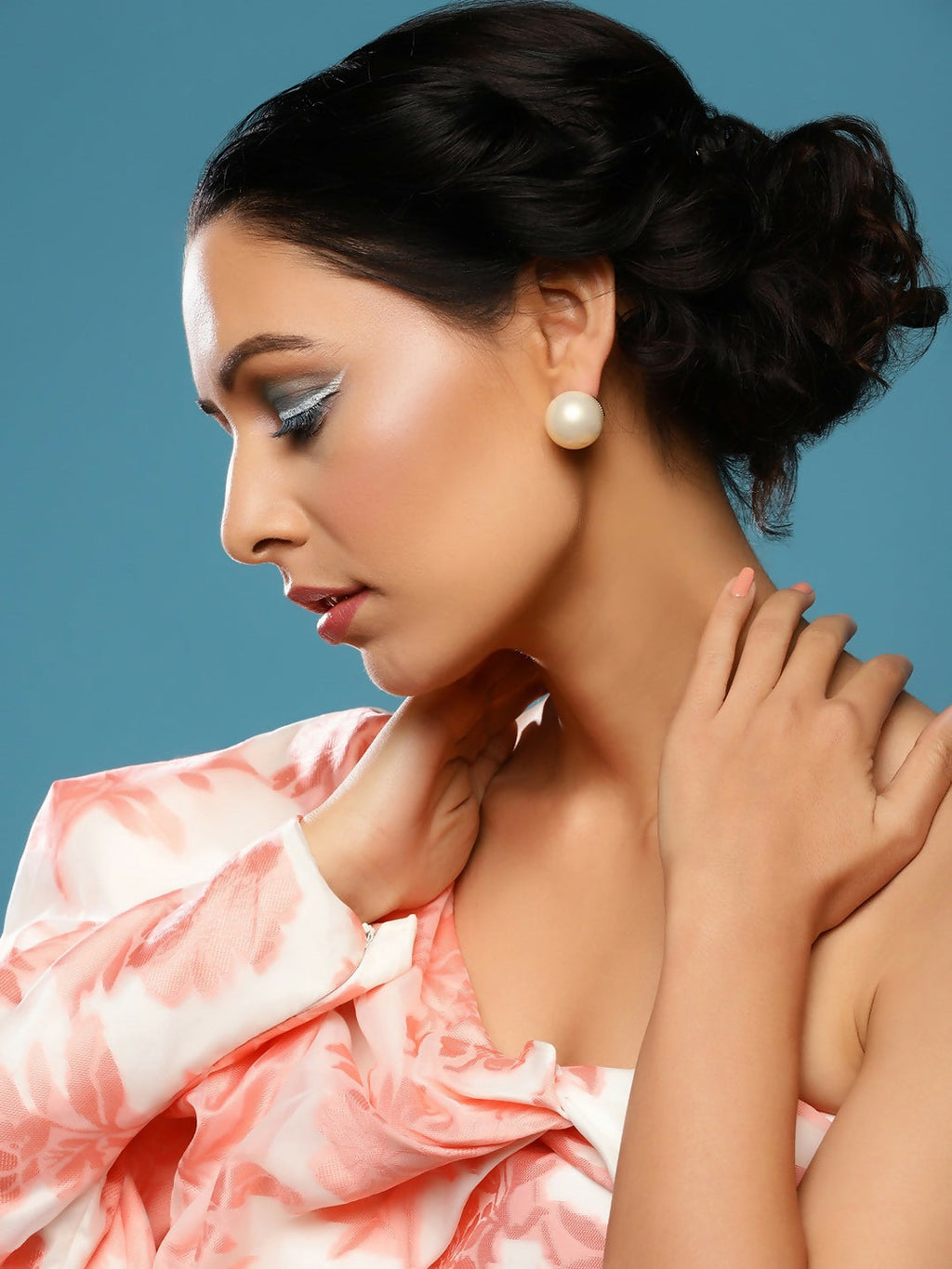 Cream Shine Pearl Studs- Ruby Raang | Grocsy