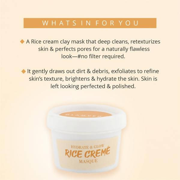 Glamveda Hydrate & Glow Rice Creme' Masque | Grocsy