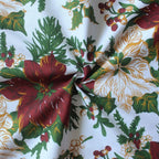 Airwill Cotton Floral Pattern 2 Seater Table Cloth - Maroon | Grocsy