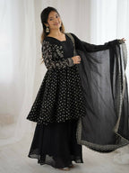 Teeya Creation Black Color Embroidery Work Wedding Wear Salwar Suit | Grocsy