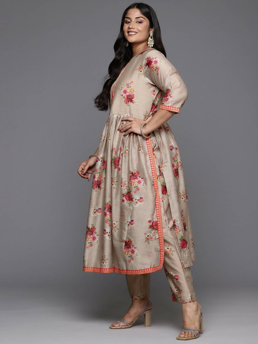 Ahalyaa Women's Traditional wear Kurta Set - Tan | Grocsy