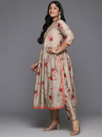 Ahalyaa Women's Traditional wear Kurta Set - Tan | Grocsy