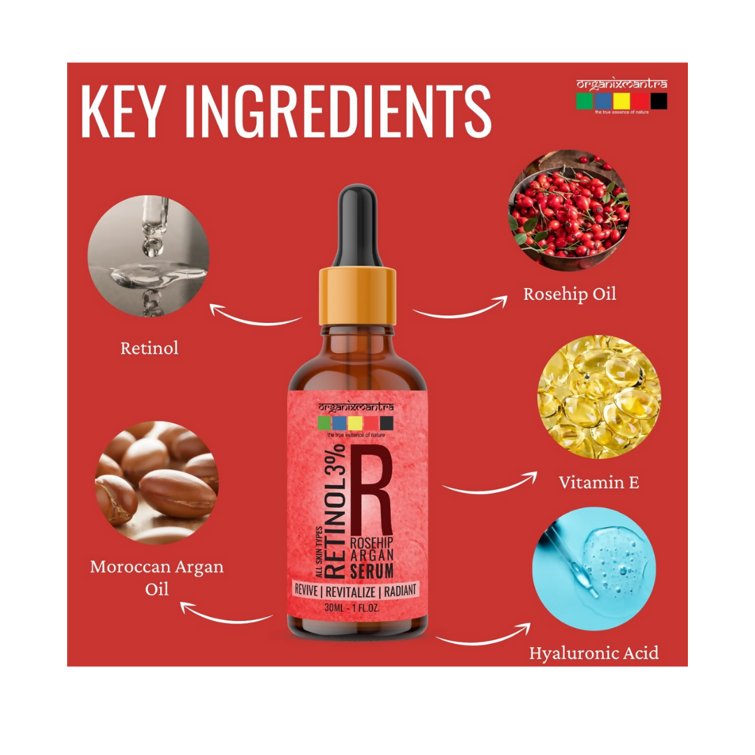 Organix Mantra Retinol Serum 3% for face with Vitamin E | Grocsy
