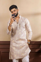 Lavender Art Silk Digital Printed, Embroidery Work Kurta Set - Mahotsav | Grocsy