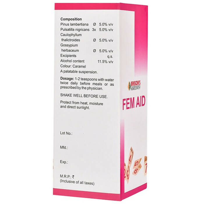 Bakson's Homeopathy Fem Aid Syrup | Grocsy