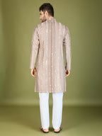 Vastranavya Ivory Exclusive Festival Wear Pure Viscose Rayon Sequence & Foil Mirror Heavy Embroidered Work Kurta | Grocsy