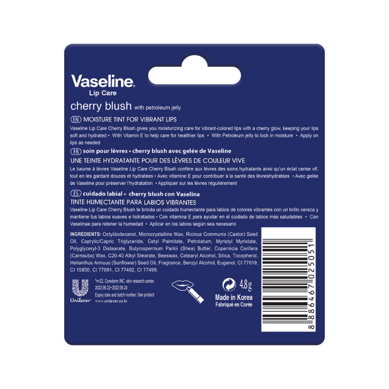 Vaseline Lip Care Lip Balm Stick - Cherry Blush | Grocsy