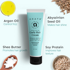 Arata Curly Hair Cream For Definition With Abyssinian Seed Oil | Grocsy