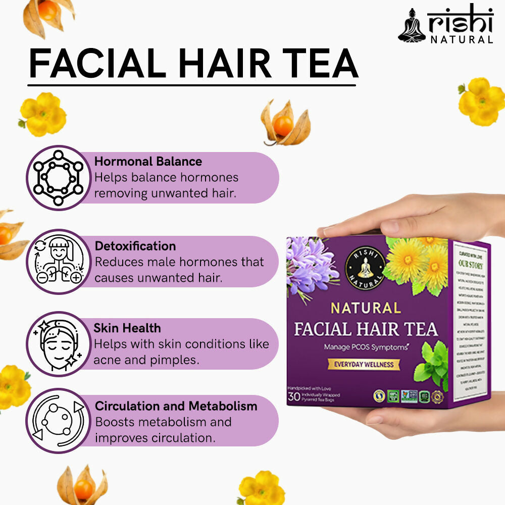Rishi Natural Facial Hair Removal Tea | Grocsy