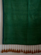 Suta Green Solid Cotton Blend Saree | Grocsy