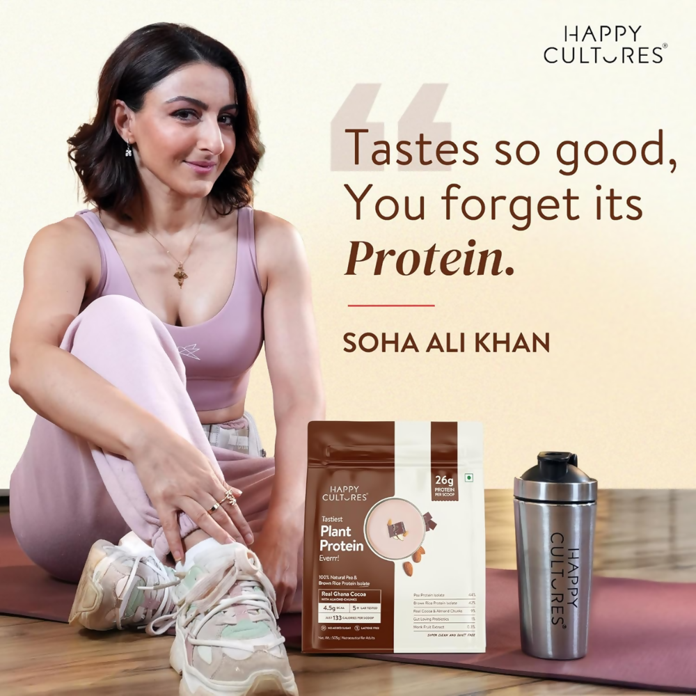 Happy Cultures 26g Tastiest Plant Protein| Chocolate, Almond Chunks & Ashwagandha | Grocsy