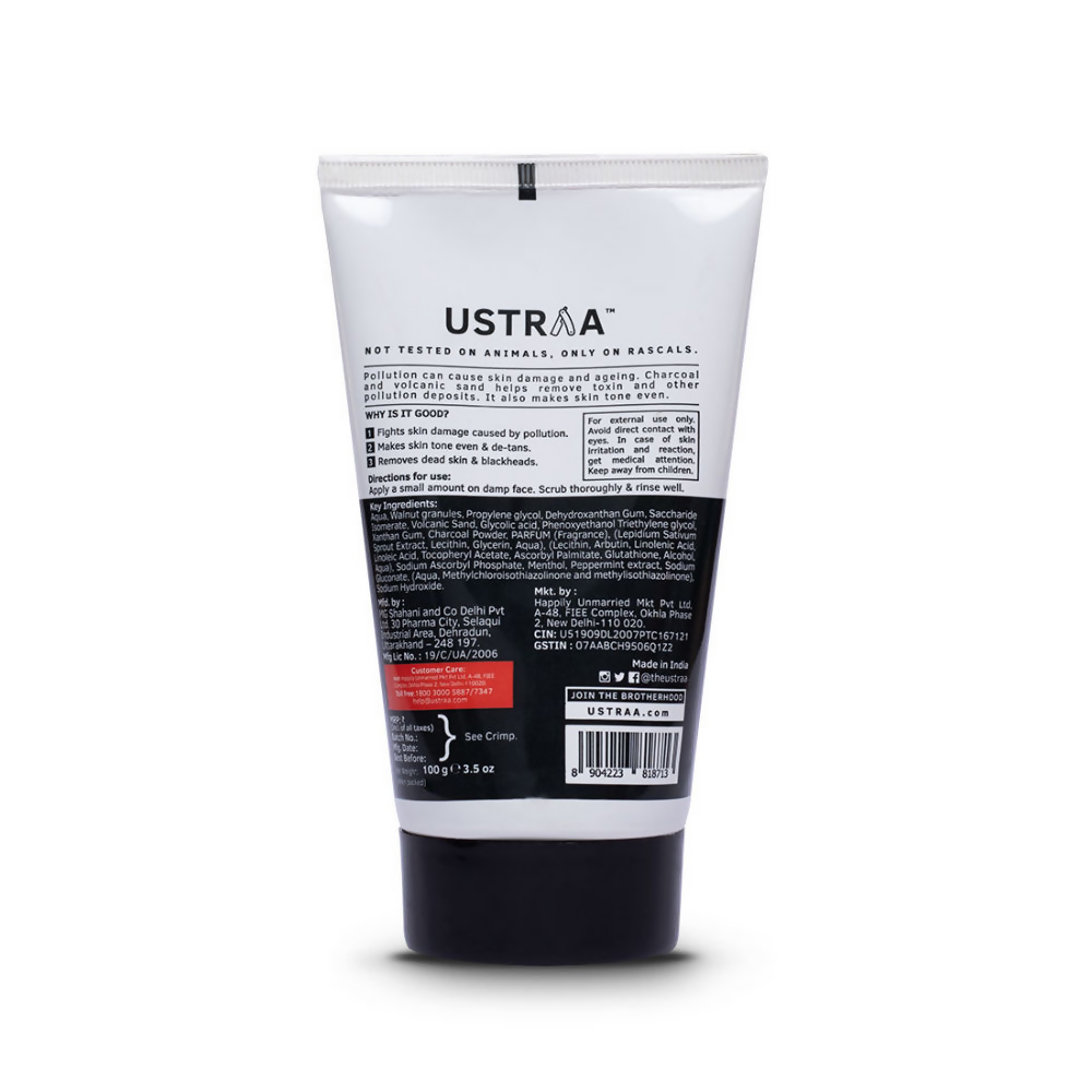 Ustraa Activated Charcoal Face Scrub For Men | Grocsy